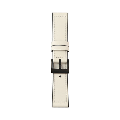 For Samsung Galaxy Watch 3 45mm TPU + Leather Watch Band(White) by bashfashion
