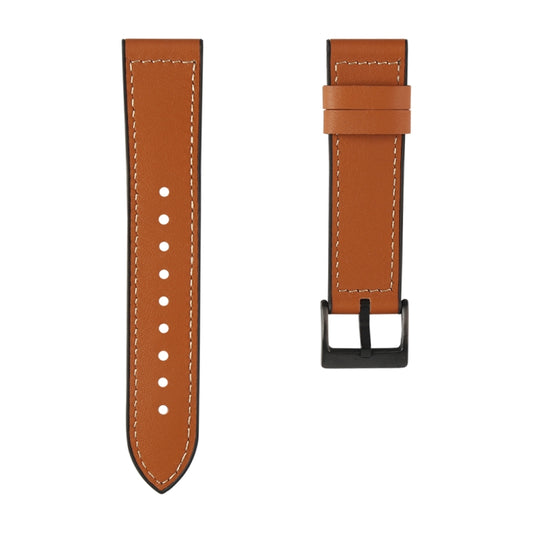 For Samsung Galaxy Watch 3 45mm TPU + Leather Watch Band(Brown) by bashfashion