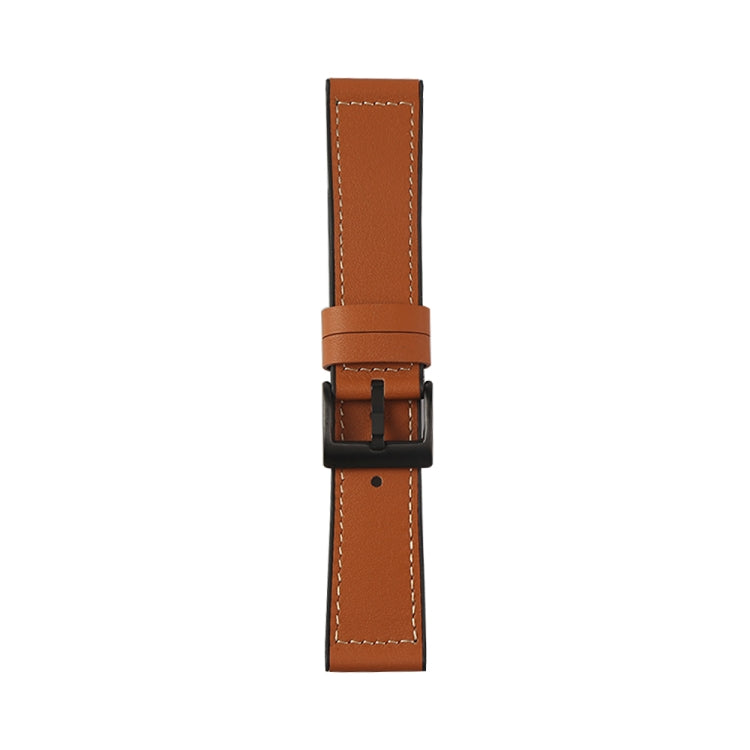 For Samsung Galaxy Watch 3 45mm TPU + Leather Watch Band(Brown) by bashfashion