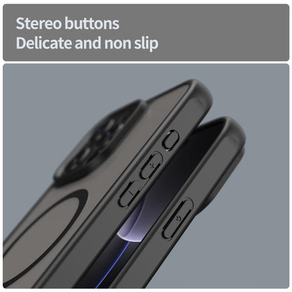 For iPhone 16e Fan Dun Series TPU Hybrid PC Frosted Magsafe Phone Case(Black) by bashfashion