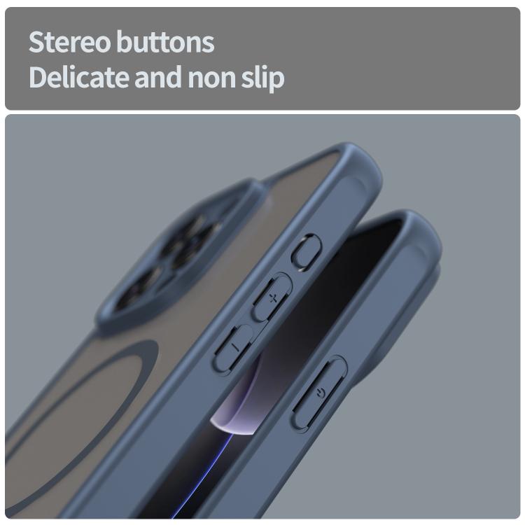 For iPhone 16e Fan Dun Series TPU Hybrid PC Frosted Magsafe Phone Case(Blue) by bashfashion