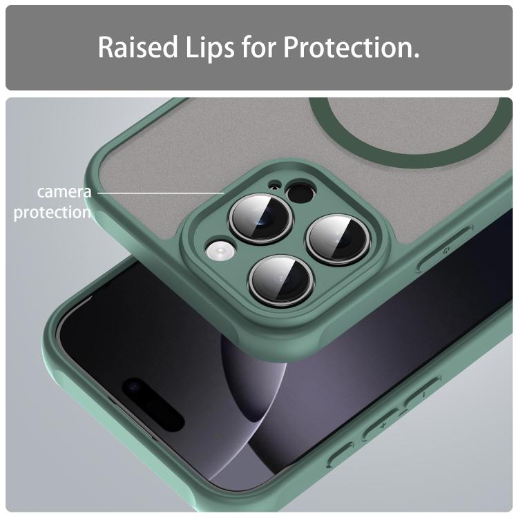 For iPhone 16e Fan Dun Series TPU Hybrid PC Frosted Magsafe Phone Case(Green) by bashfashion