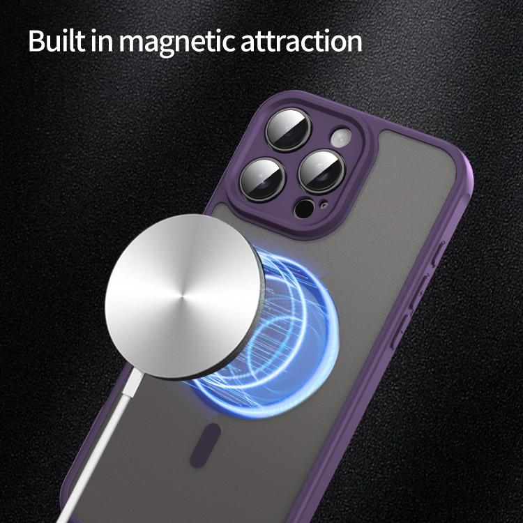 For iPhone 16e Fan Dun Series TPU Hybrid PC Frosted Magsafe Phone Case(Purple) by bashfashion