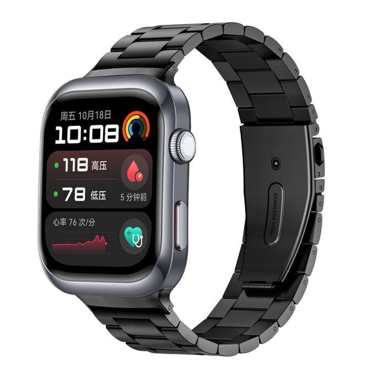 For Huawei Watch D2 Three Beads Stainless Steel Watch Band(Black) by bashfashion