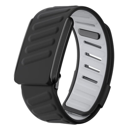 For WHOOP 4.0 Silicone Sports Watch Band(Black+Light Grey) by bashfashion