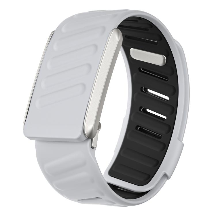 For WHOOP 4.0 Silicone Sports Watch Band(Light Grey+Black) by bashfashion