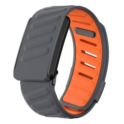 For WHOOP 4.0 Silicone Sports Watch Band(Dark Grey+Orange) by bashfashion