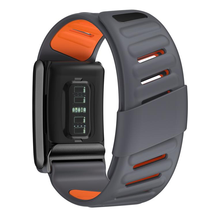 For WHOOP 4.0 Silicone Sports Watch Band(Dark Grey+Orange) by bashfashion