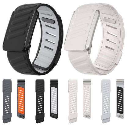 For WHOOP 4.0 Silicone Sports Watch Band(Light Grey+Black) by bashfashion