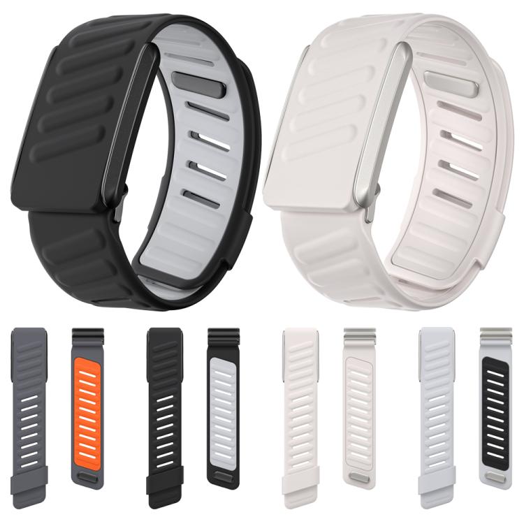 For WHOOP 4.0 Silicone Sports Watch Band(Black+Light Grey) by bashfashion