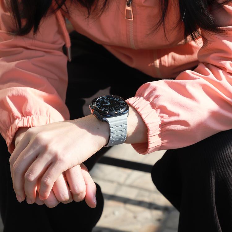 For Samsung Galaxy Watch Ultra 47mm / Ultra 2025 AP Dual Color Magnetic Silicone Watch Band(Light Grey Black) by bashfashion