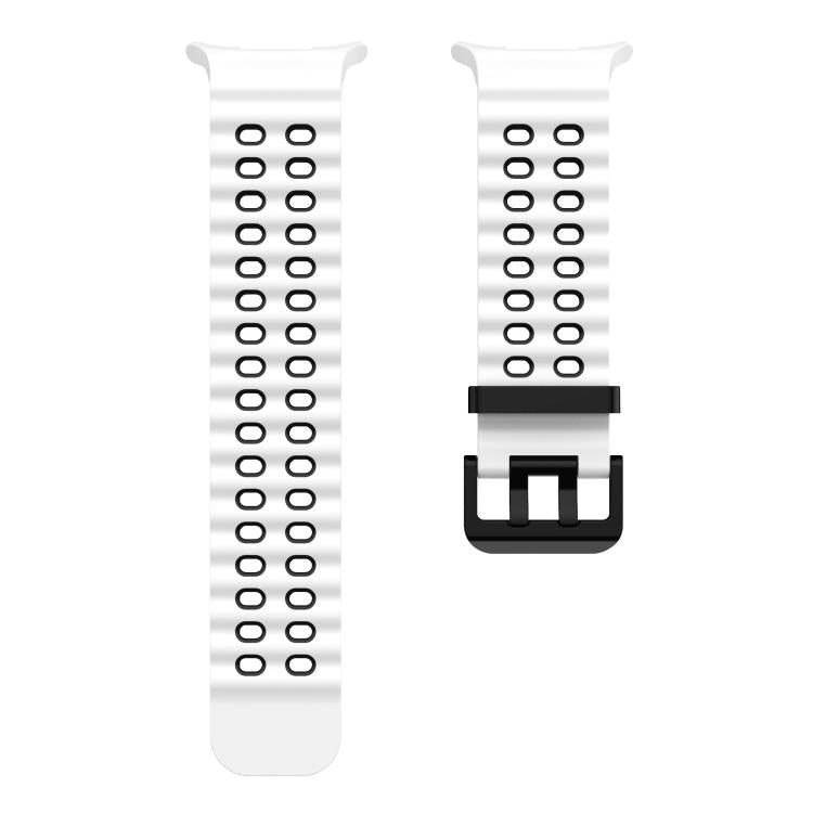 For Samsung Galaxy Watch Ultra 47mm / Ultra 2025 Kalebol Ocean Two-tone Silicone Strap(White Black) by Kalebol