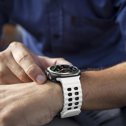 For Samsung Galaxy Watch Ultra 47mm / Ultra 2025 Kalebol Ocean Two-tone Silicone Strap(White Black) by Kalebol