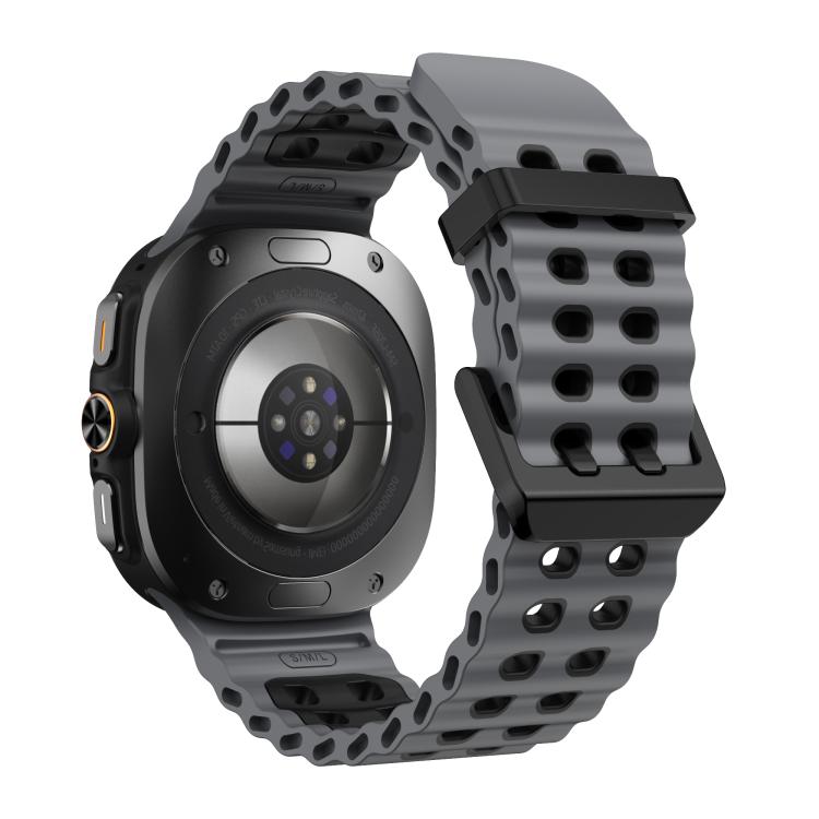 For Samsung Galaxy Watch Ultra 47mm / Ultra 2025 Kalebol Ocean Two-tone Silicone Strap(Coal Black) by Kalebol