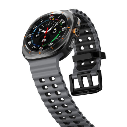 For Samsung Galaxy Watch Ultra 47mm / Ultra 2025 Kalebol Ocean Two-tone Silicone Strap(Coal Black) by Kalebol