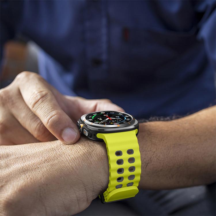 For Samsung Galaxy Watch Ultra 47mm / Ultra 2025 Kalebol Ocean Two-tone Silicone Strap(Lime Grey) by Kalebol
