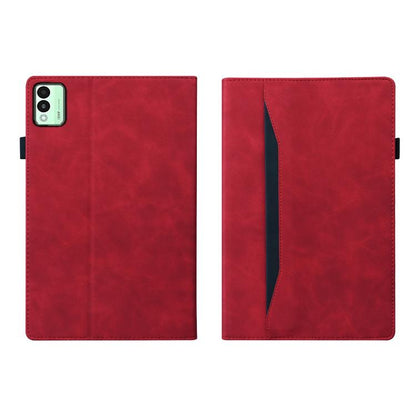 For Tecno Megapad 11 2024 Splicing Shockproof Leather Tablet Case(Red) by bashfashion