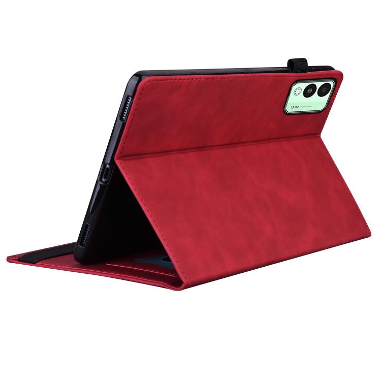 For Tecno Megapad 11 2024 Splicing Shockproof Leather Tablet Case(Red) by bashfashion