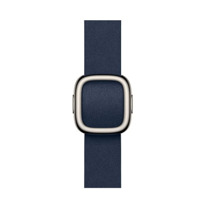 For Apple Watch 46mm / 49mm / 45mm / 44mm Modern Style Leather Watch Band(Dark Blue) by bashfashion