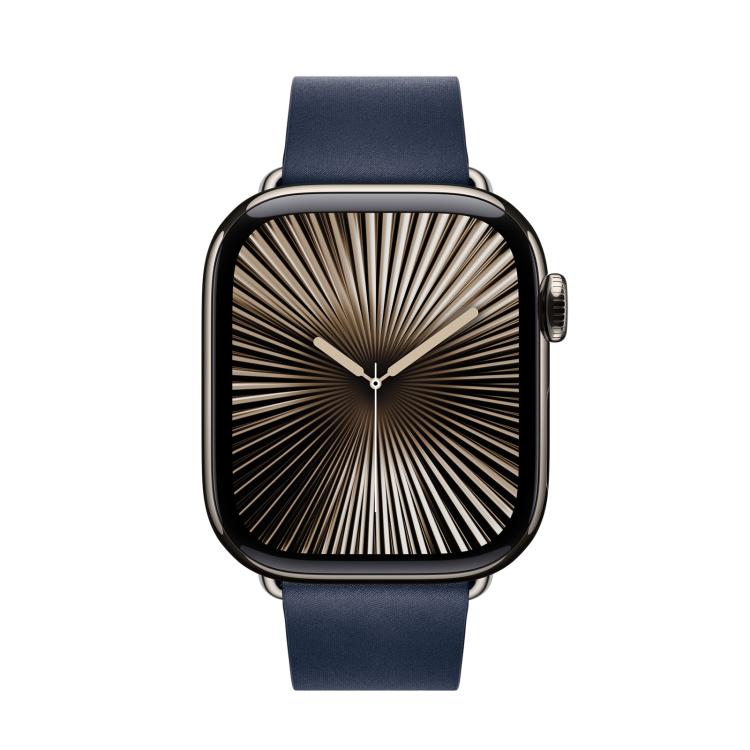 For Apple Watch 42mm / 41mm / 40mm / 38mm Modern Style Leather Watch Band(Dark Blue) by bashfashion