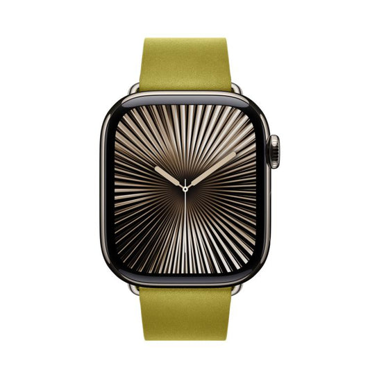 For Apple Watch 42mm / 41mm / 40mm / 38mm Modern Style Leather Watch Band(Yellow) by bashfashion