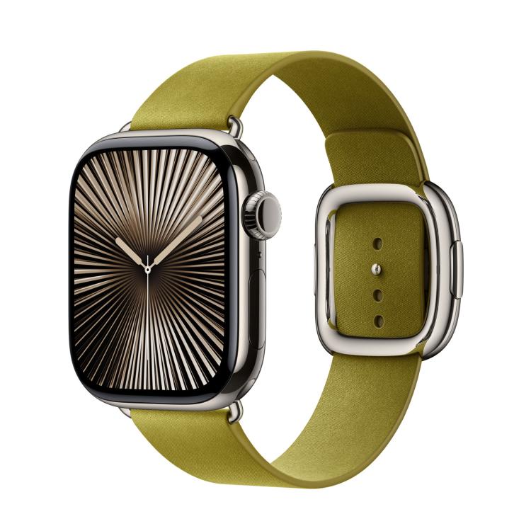 For Apple Watch 42mm / 41mm / 40mm / 38mm Modern Style Leather Watch Band(Yellow) by bashfashion