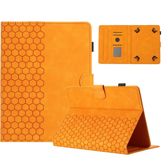 7 inch Honeycomb Embossed Leather Smart Tablet Case(Yellow) by bashfashion