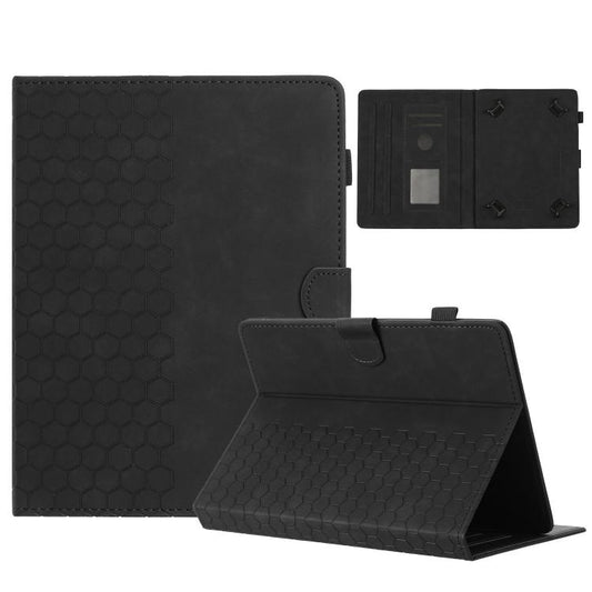 8 inch Honeycomb Embossed Leather Smart Tablet Case(Black) by bashfashion