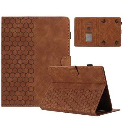 10 inch Honeycomb Embossed Leather Smart Tablet Case(Brown) by bashfashion