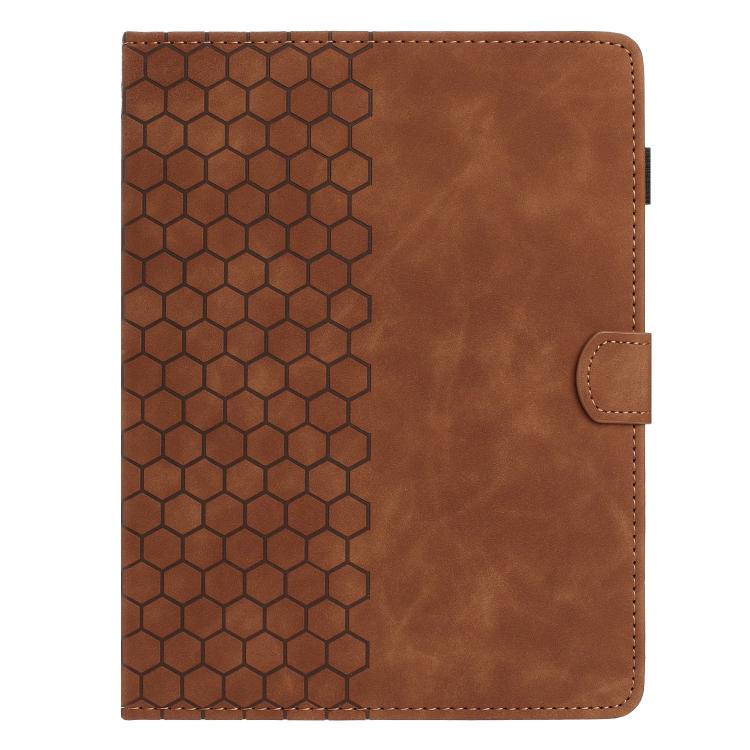 10 inch Honeycomb Embossed Leather Smart Tablet Case(Brown) by bashfashion