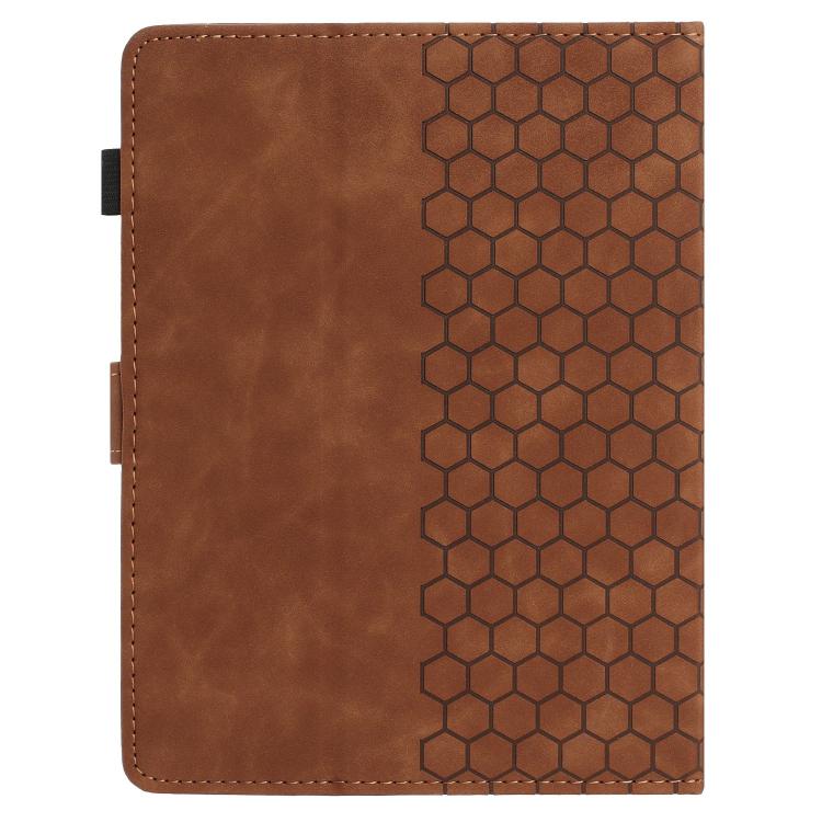 10 inch Honeycomb Embossed Leather Smart Tablet Case(Brown) by bashfashion