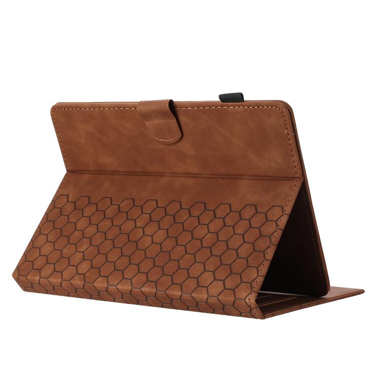 10 inch Honeycomb Embossed Leather Smart Tablet Case(Brown) by bashfashion