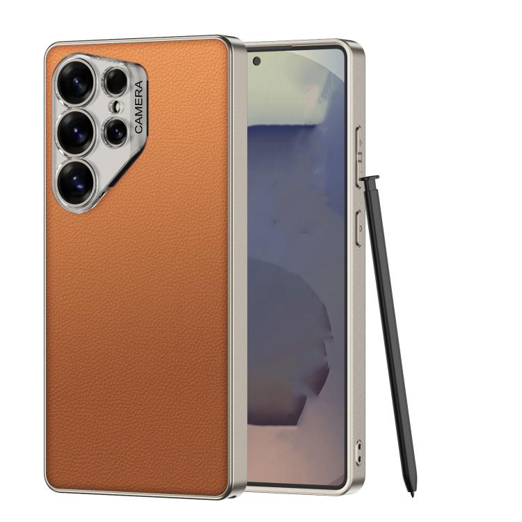 For Samsung Galaxy S23 Ultra 5G GKK Ruijie Leather Ultra-thin Phone Case, Not Included Pen(Orange) by GKK