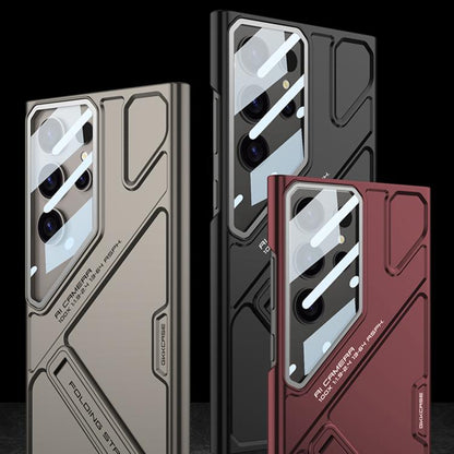 For Samsung Galaxy S24 Ultra 5G GKK Mech Style Ultra-thin Folding Holder Phone Case, Not Included Pen(Red) by GKK