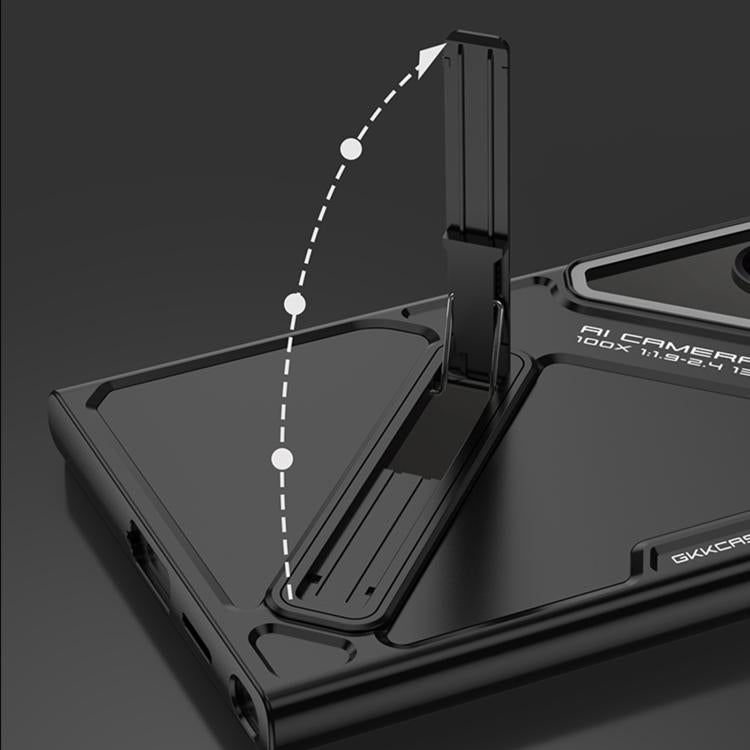 For Samsung Galaxy S24 Ultra 5G GKK Mech Style Ultra-thin Folding Holder Phone Case, Not Included Pen(Red) by GKK