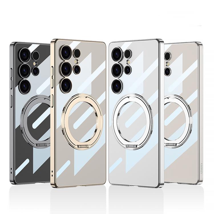 For Samsung Galaxy S25 Ultra 5G GKK PC Phone Case with Magnetic Rotating Holder, Not Included Pen(Black) by GKK