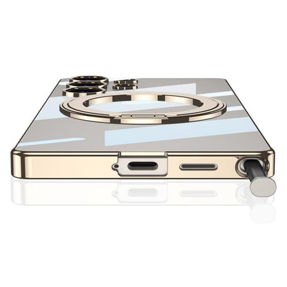 For Samsung Galaxy S25 Ultra 5G GKK PC Phone Case with Magnetic Rotating Holder, Not Included Pen(Transparent) by GKK