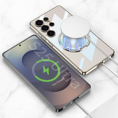 For Samsung Galaxy S25 Ultra 5G GKK PC Phone Case with Magnetic Rotating Holder, Not Included Pen(Transparent) by GKK