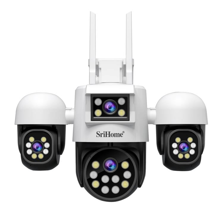SriHome SH069 8MP 3X Digital Zoom HD Quad-lens Security Camera, Plug:US Plug by SriHome