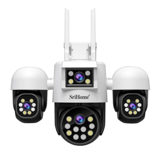 SriHome SH069 8MP 3X Digital Zoom HD Quad-lens Security Camera, Plug:EU Plug by SriHome
