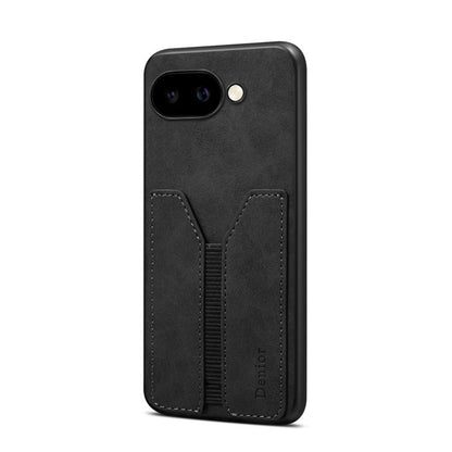 For Google Pixel 9a Denior D07 DV Elastic Card Slot PU Back Cover Phone Case(Black) by Denior