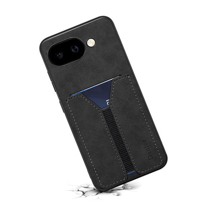 For Google Pixel 9a Denior D07 DV Elastic Card Slot PU Back Cover Phone Case(Black) by Denior