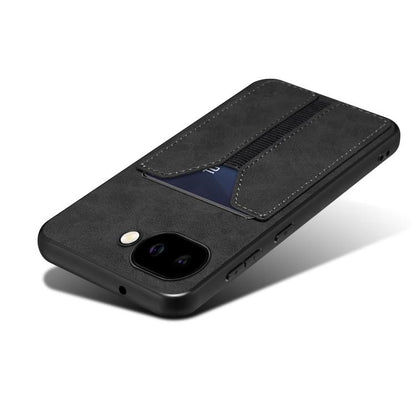 For Google Pixel 9a Denior D07 DV Elastic Card Slot PU Back Cover Phone Case(Black) by Denior