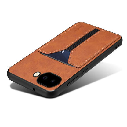 For Google Pixel 9a Denior D07 DV Elastic Card Slot PU Back Cover Phone Case(Brown) by Denior