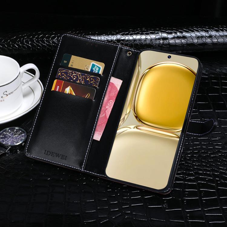 For Google Pixel 9a idewei Crocodile Texture Leather Phone Case(Black) by idewei