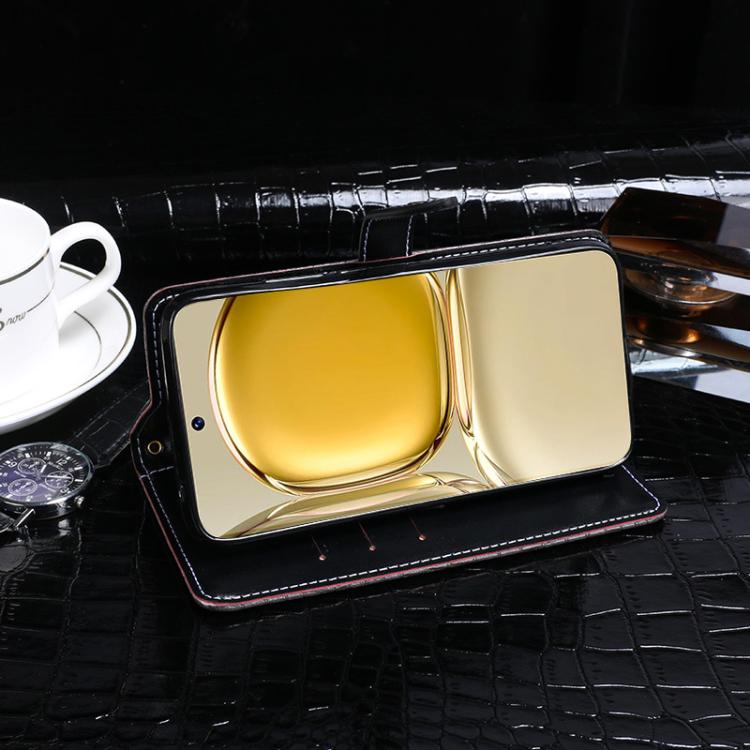 For Google Pixel 9a idewei Crocodile Texture Leather Phone Case(Dark Blue) by idewei