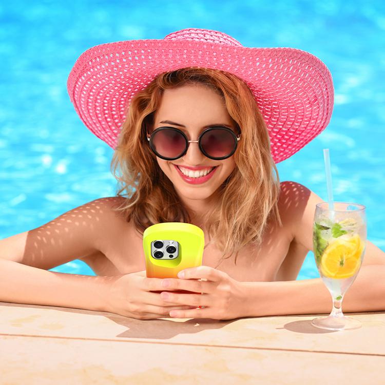 For iPhone 16 Pro YOYOISLES Ocean Series EVA Curved Phone Case(Pink White) by YOYOISLES