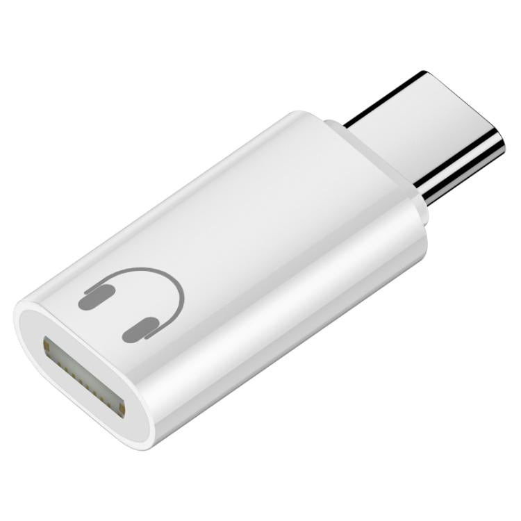 Type-C Male to 8 Pin Female Hi-Fi Audio Earphone Adapter(White) by bashfashion