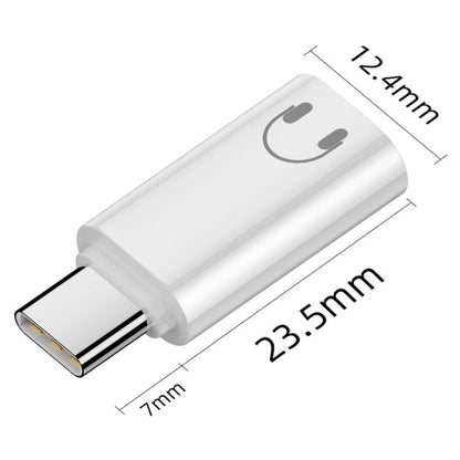 Type-C Male to 8 Pin Female Hi-Fi Audio Earphone Adapter(White) by bashfashion