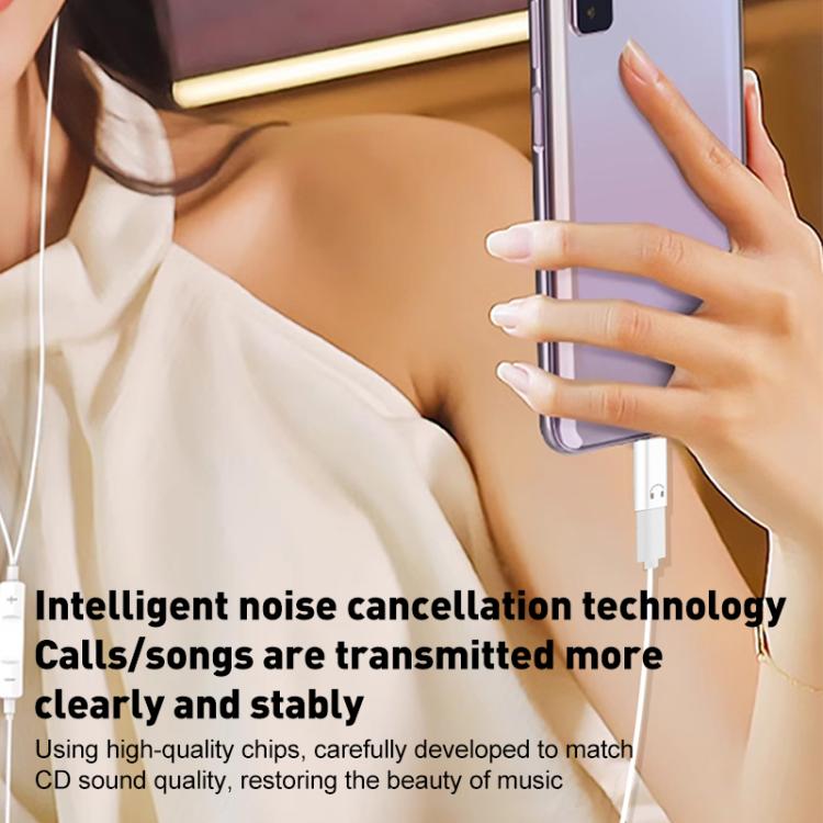 Type-C Male to 8 Pin Female Hi-Fi Audio Earphone Adapter(White) by bashfashion